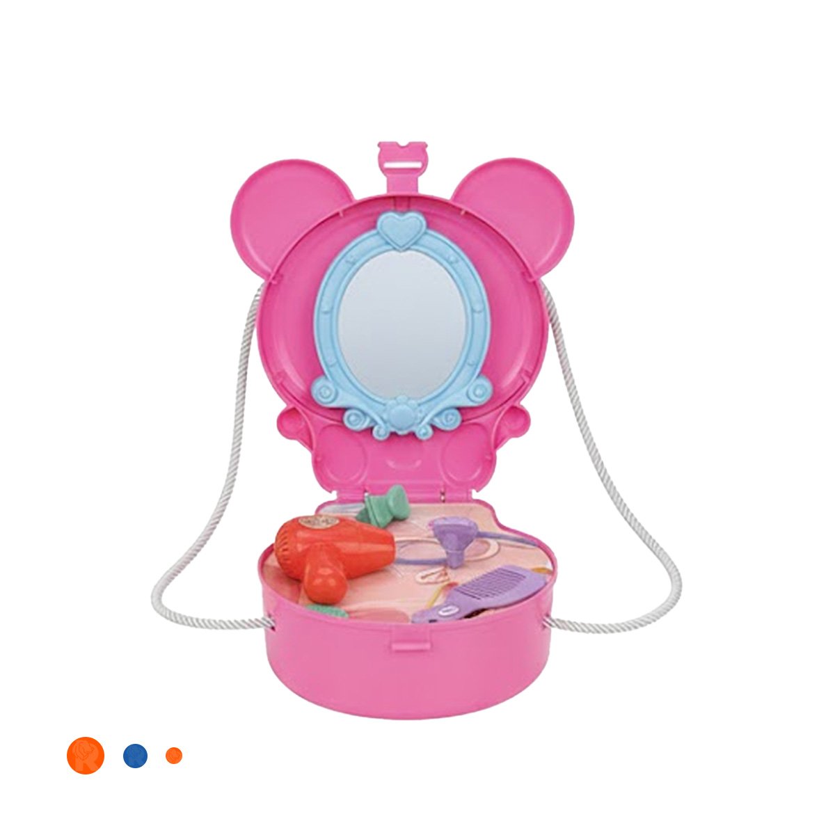 ESTUCHE INFANTIL CON OREJITAS Y TOCADOR DE MAQUILLAJE 19 PIEZAS PARA DIVERSION YREGALO STICKER - 3
