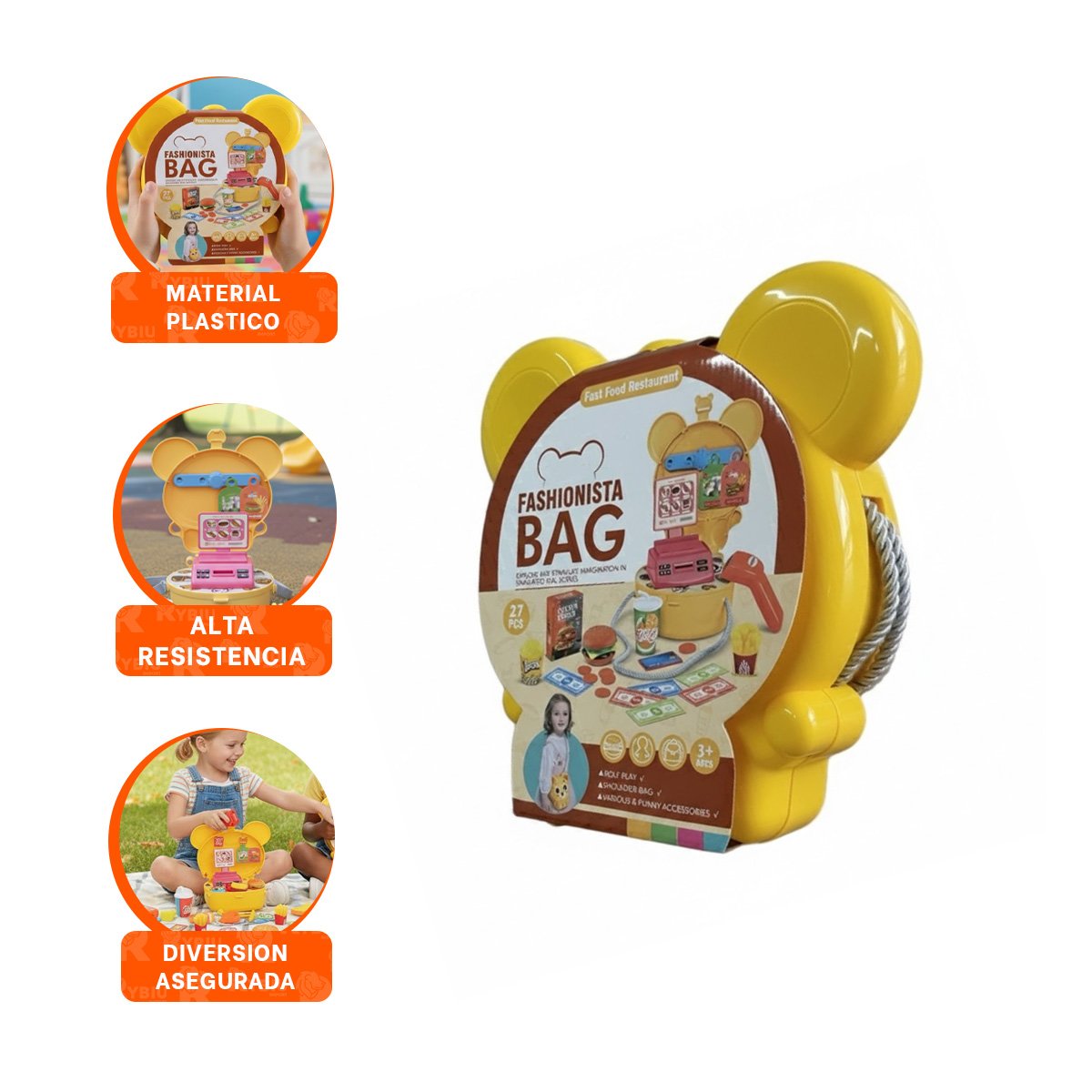ACCESORIO OREJITAS RESTAURANTE DE COMIDA RAPIDA 27 PIEZAS PARA JUEGO DE ROL INFANTIL - 3