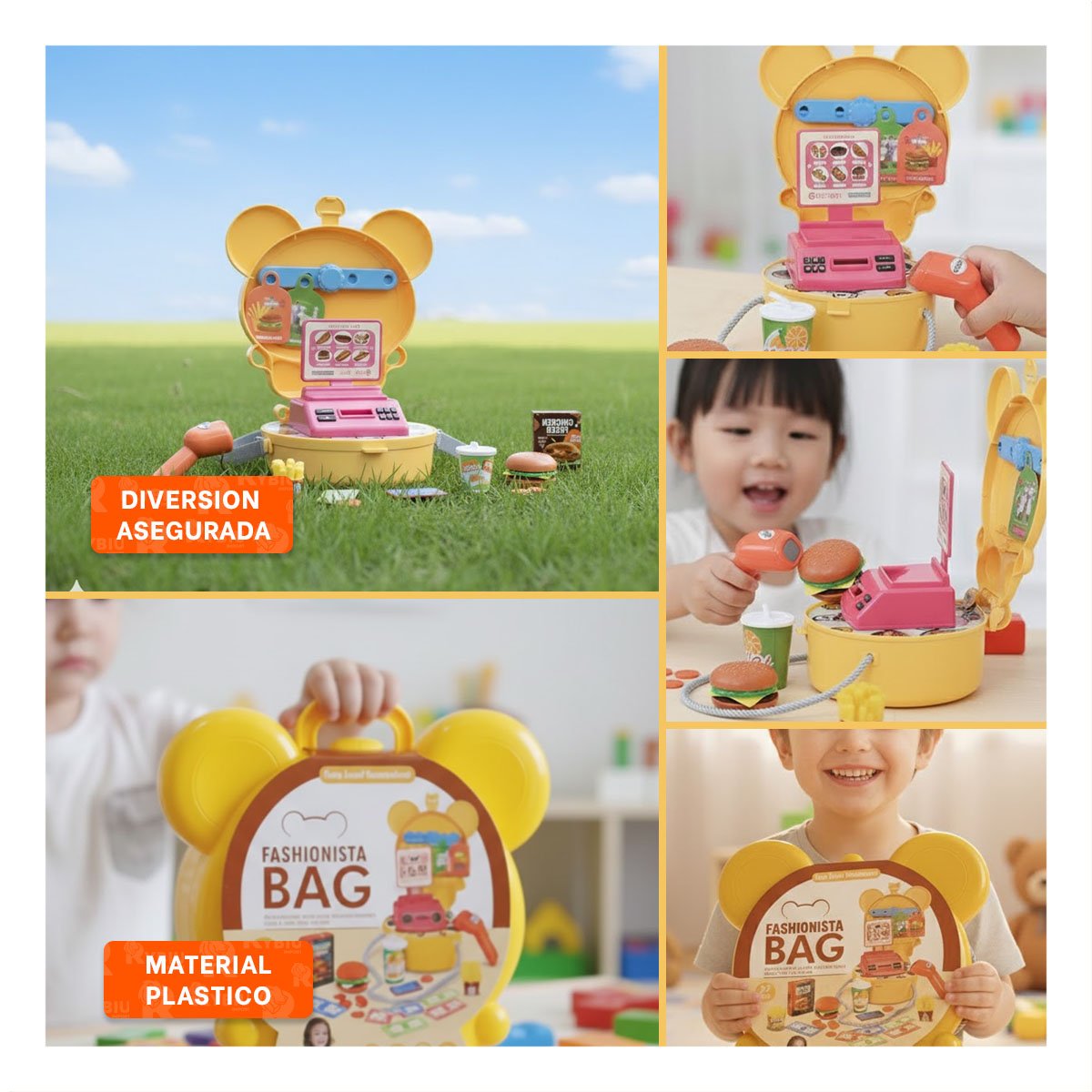 ACCESORIO OREJITAS RESTAURANTE DE COMIDA RAPIDA 27 PIEZAS PARA JUEGO DE ROL INFANTIL - 5