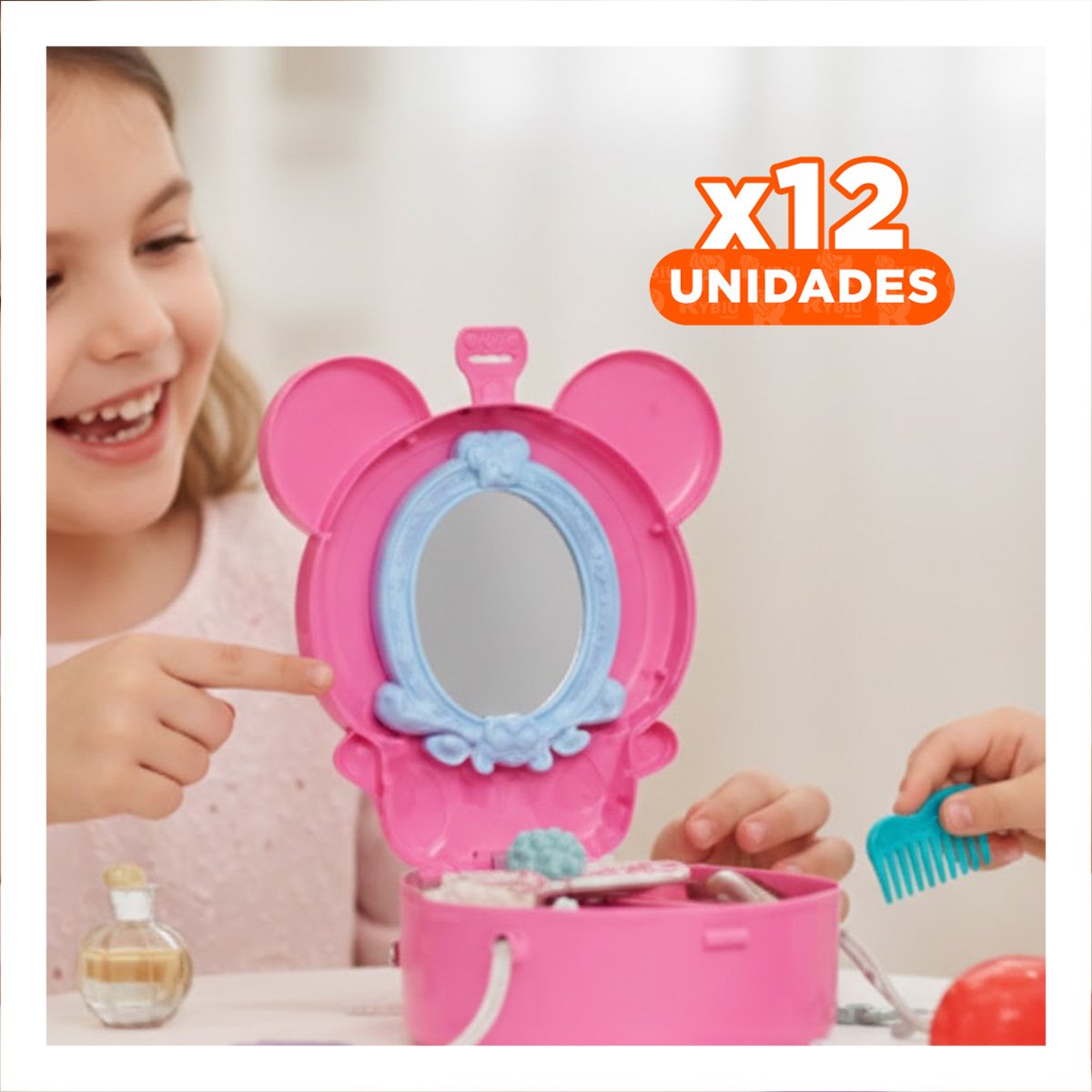 PACK12 SET DE IMAGINACION CON OREJITAS Y TOCADOR DE MAQUILLAJE 19 PIEZAS - 1