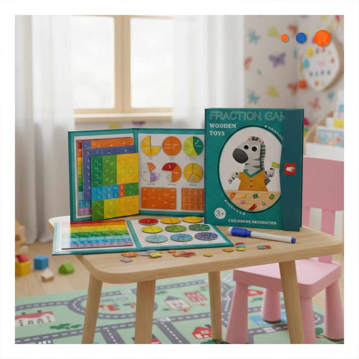 PACK4 CUADERNO INFANTIL DE FRACCIONES MAGNETICAS CELESTE EDUCATIVO YPAPEL REGALO - 2