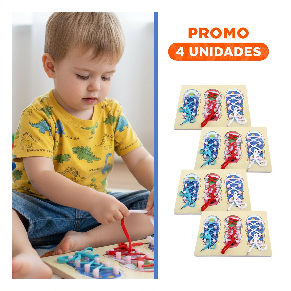 PACK4 KIT ESCOLAR PARA ATAR PASADORES MULTICOLOR DE APRENDIZAJE YREGALO STICKER - 1