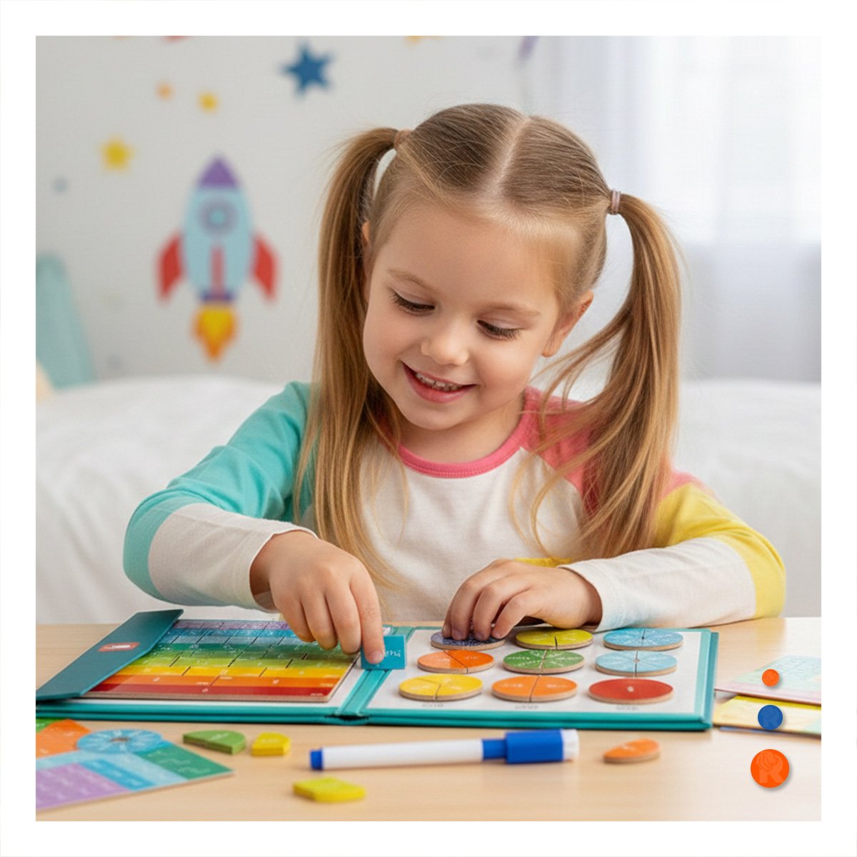 PACK2 MANUAL INFANTIL DE FRACCIONES MAGNETICAS CELESTE EDUCATIVO YPAPEL REGALO - 2