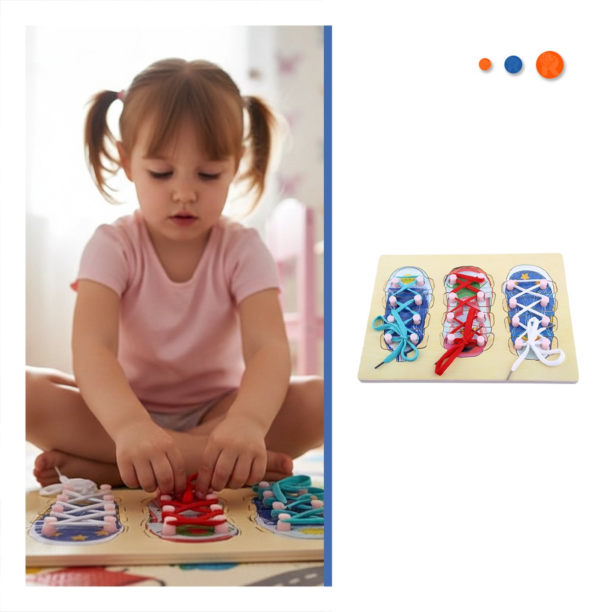 JUEGO DIDACTICO PARA ATAR PASADORES MULTICOLOR EDUCATIVO PARA NINOS - 3