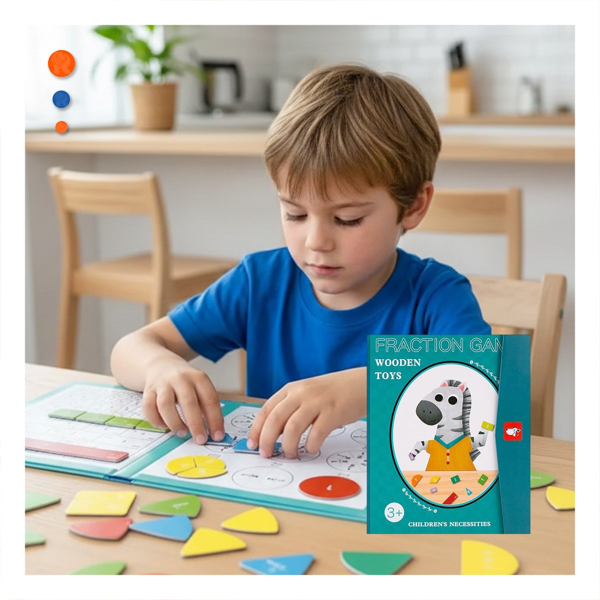 PACK2 GUIA INFANTIL DE FRACCIONES MAGNETICAS CELESTE DIDACTICO YREGALO STICKER - 5