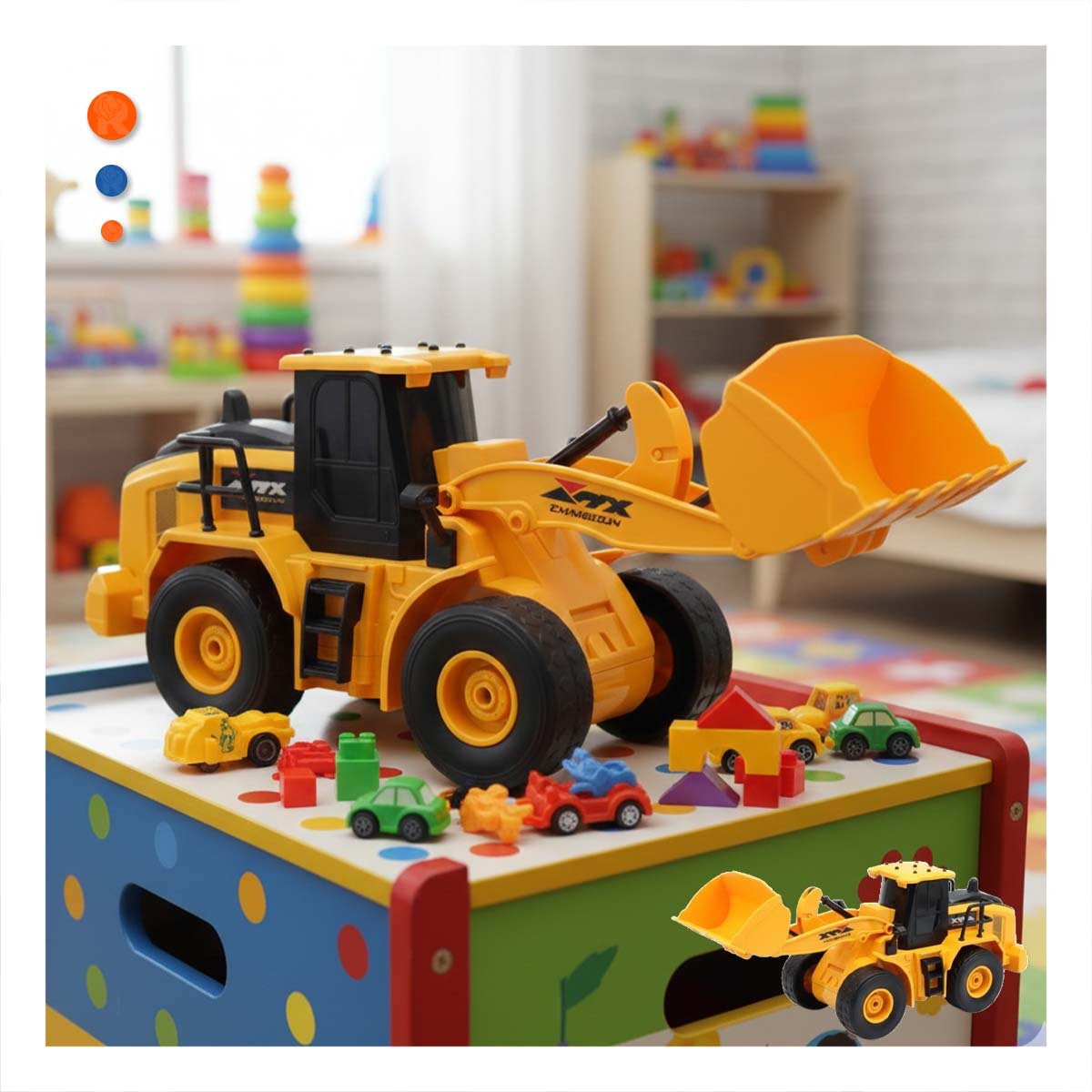 SISTEMA A CONTROL REMOTO EXCAVADORA BRAZO DELANTERO INFERIOR AMARILLO DE JUGUETE YLIGAS REGALO - 2