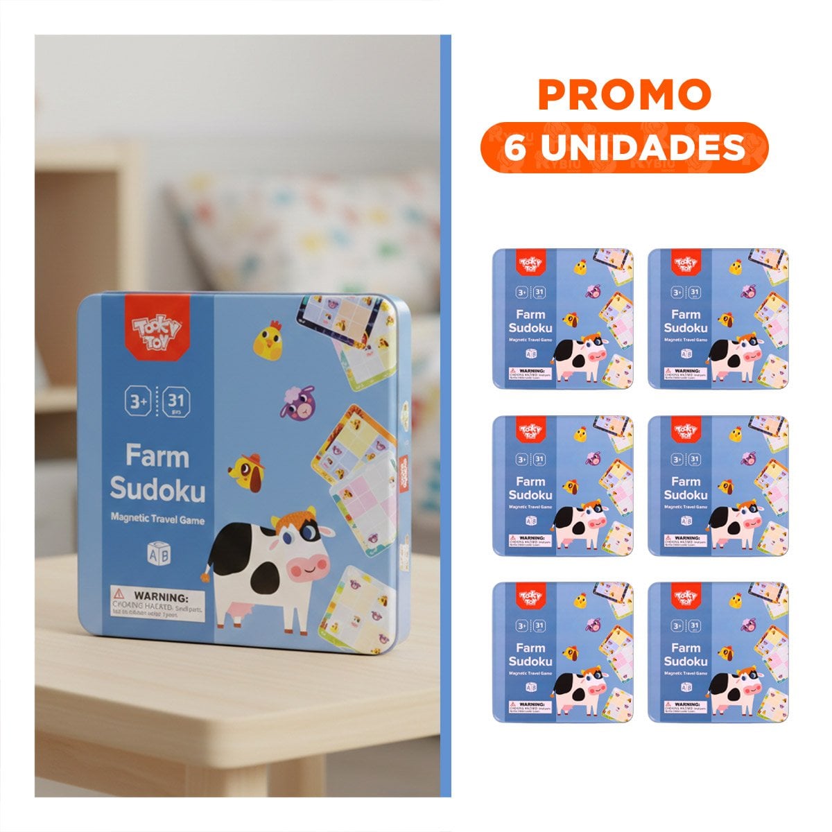 PACK6 APOYO COGNITIVO DE SUDOKU DE GRANJA CELESTE EDUCATIVO PARA NINOS - 1