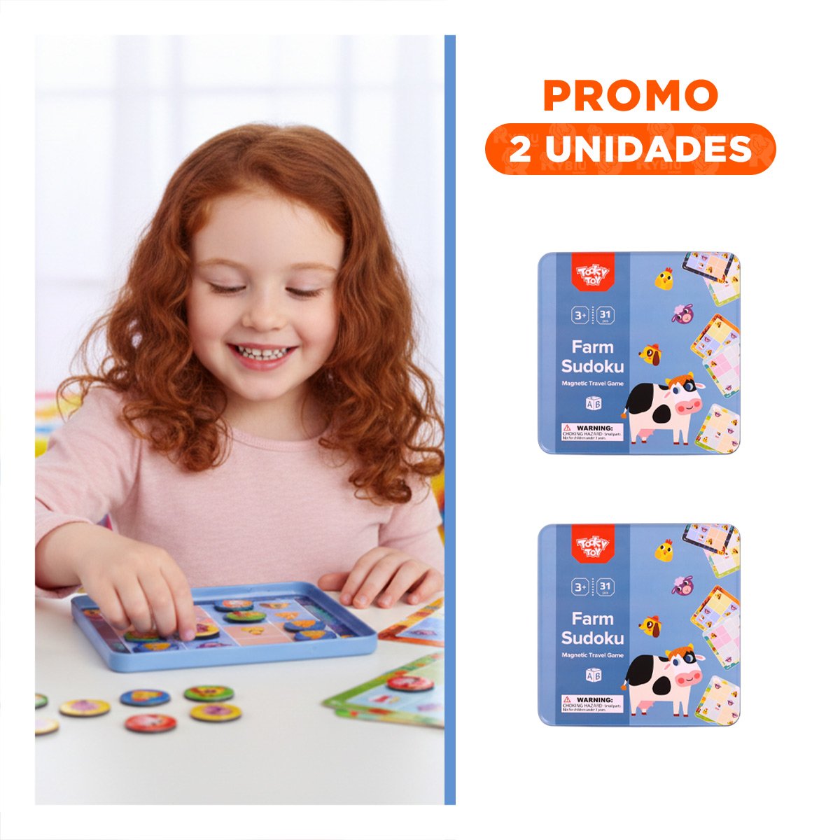 PACK2 ELEMENTO DIDACTICO DE SUDOKU DE GRANJA CELESTE INFANTIL - 1