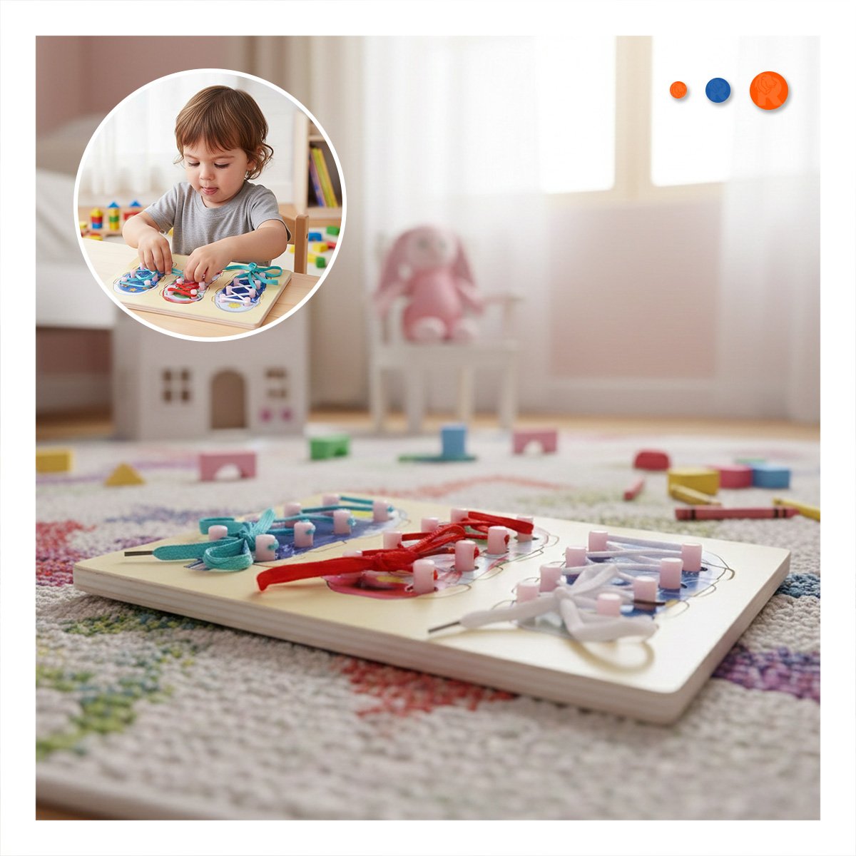 PACK12 KIT DE MOTRICIDAD PARA ATAR PASADORES MULTICOLOR INFANTIL YPAPEL REGALO - 3