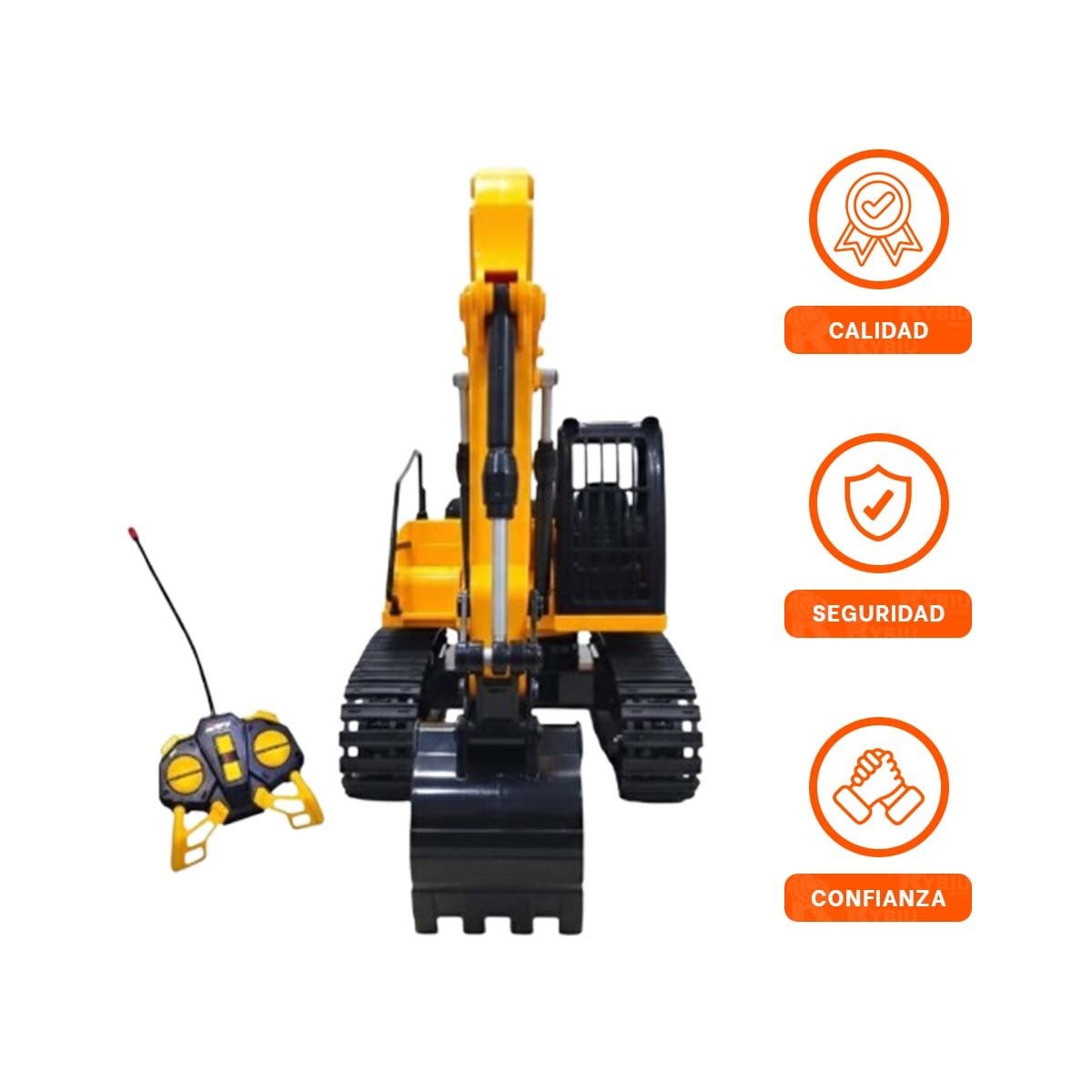 JUGUETE A CONTROL REMOTO EXCAVADORA BRAZO LARGO DELANTERO SUPERIOR AMARILLO - 3