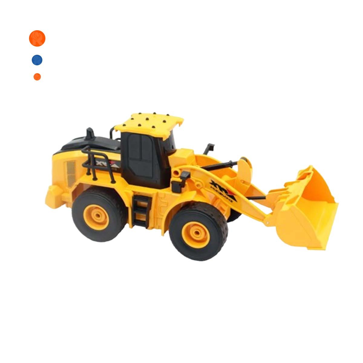 PACK2 EQUIPO EXCAVADORA A CONTROL REMOTO BRAZO DELANTERO INFERIOR AMARILLO YREGALO STICKER - 2