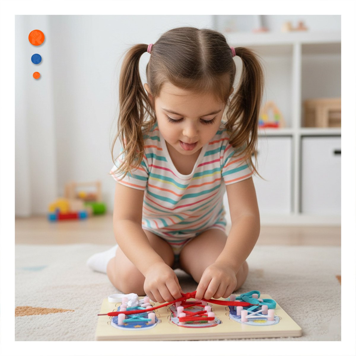 PACK12 JUEGO SENSORIAL PARA ATAR PASADORES MULTICOLOR DIDACTICO INFANTIL YREGALO STICKER - 5