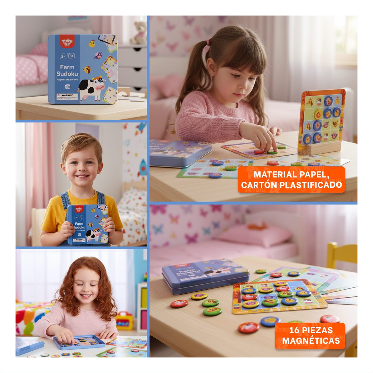 PACK2 MATERIAL DE LOGICA DE SUDOKU DE GRANJA CELESTE EDUCATIVO YPAPEL REGALO - 3
