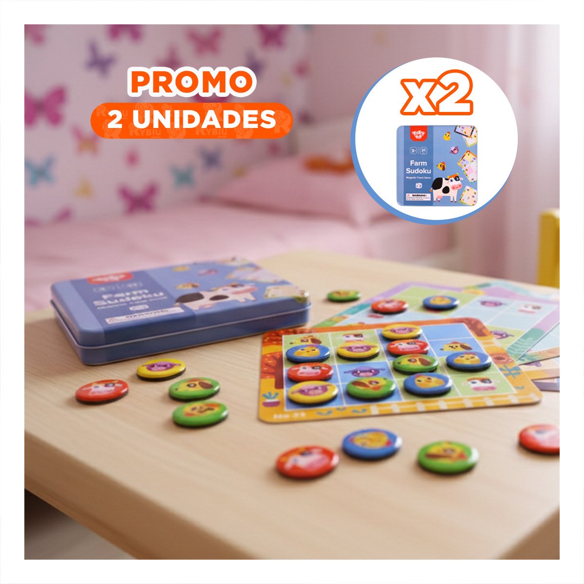 PACK2 RECURSO DE LOGICA DE SUDOKU DE GRANJA CELESTE DIDACTICO YREGALO STICKER - 1