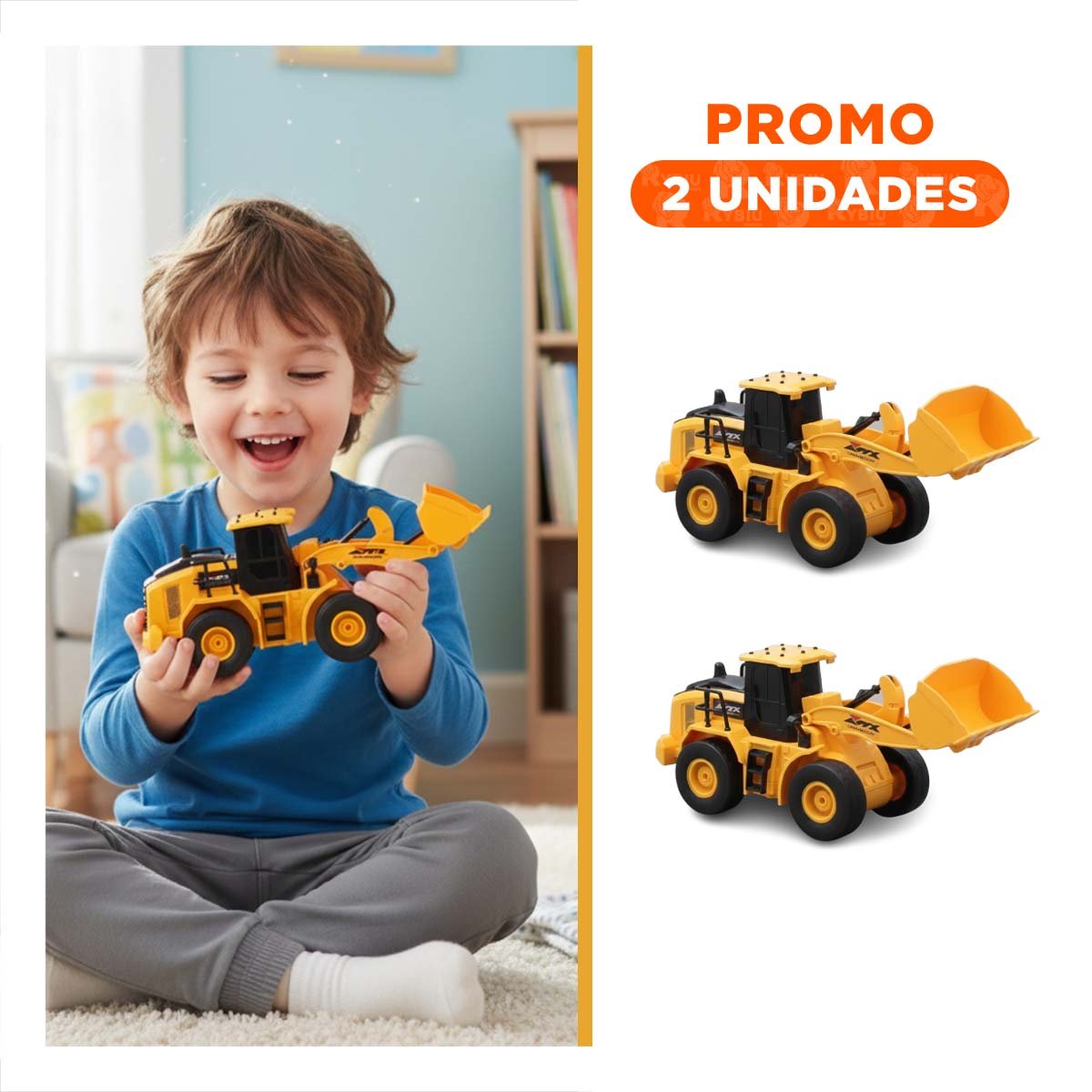 PACK2 JUGUETE ELECTRICO A CONTROL REMOTO EXCAVADORA BRAZO DELANTERO INFERIOR AMARILLO - 1