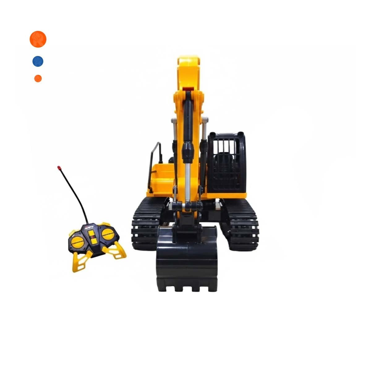 MODELO A CONTROL REMOTO EXCAVADORA BRAZO LARGO DELANTERO SUPERIOR AMARILLO YPAPEL REGALO - 1