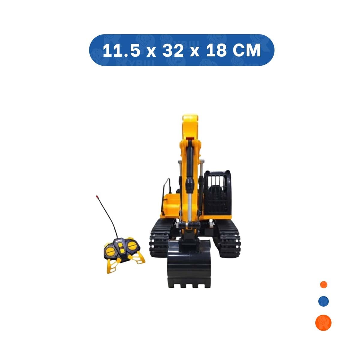 MODELO A CONTROL REMOTO EXCAVADORA BRAZO LARGO DELANTERO SUPERIOR AMARILLO YPAPEL REGALO - 4