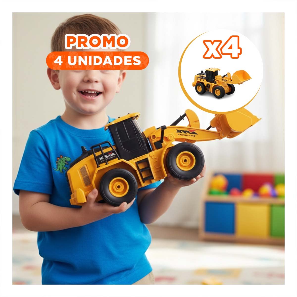 PACK4 EQUIPO ELECTRICO A CONTROL REMOTO EXCAVADORA BRAZO DELANTERO INFERIOR AMARILLO - 1