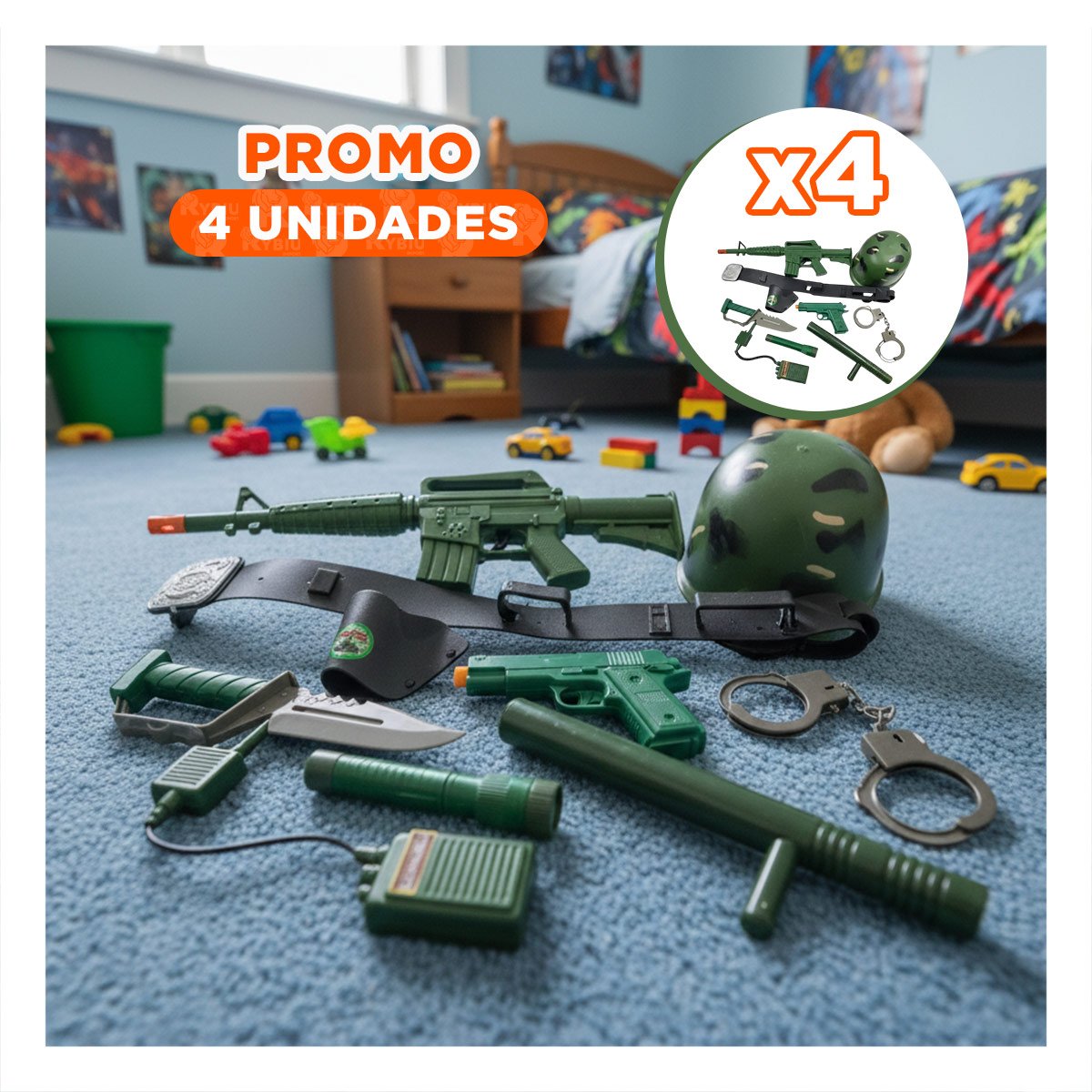 PACK4 ACCESORIO CLASICO PARA USO DIARIO CON ESTILO MILITAR - 1
