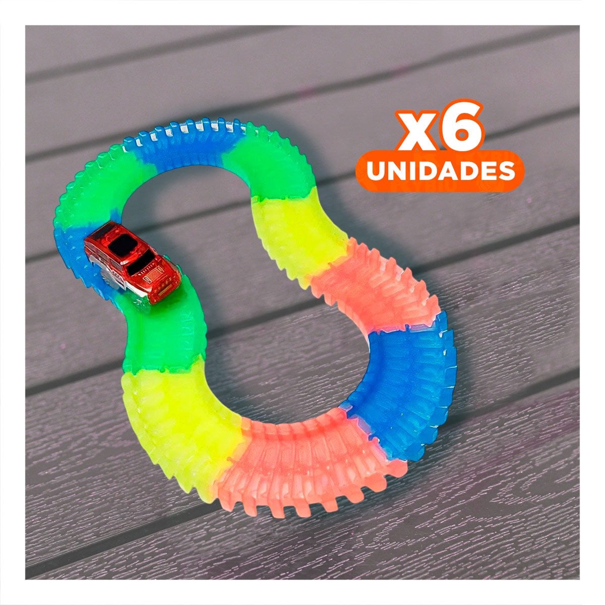 PACK6 CAMINO DE COLORES CON CARRO PARA NIÑOS CREATIVO Y ALEGRE YREGALO STICKER - 1