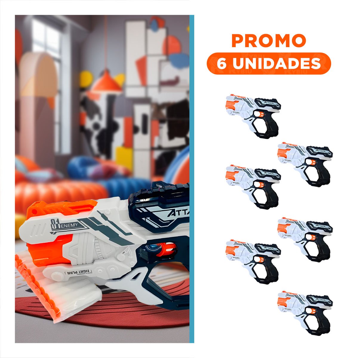 PACK6 KIT DE JUEGO LANZA DARDOS CON LATAS PARA NIÑOS ALEGRE Y COLORIDO - 1
