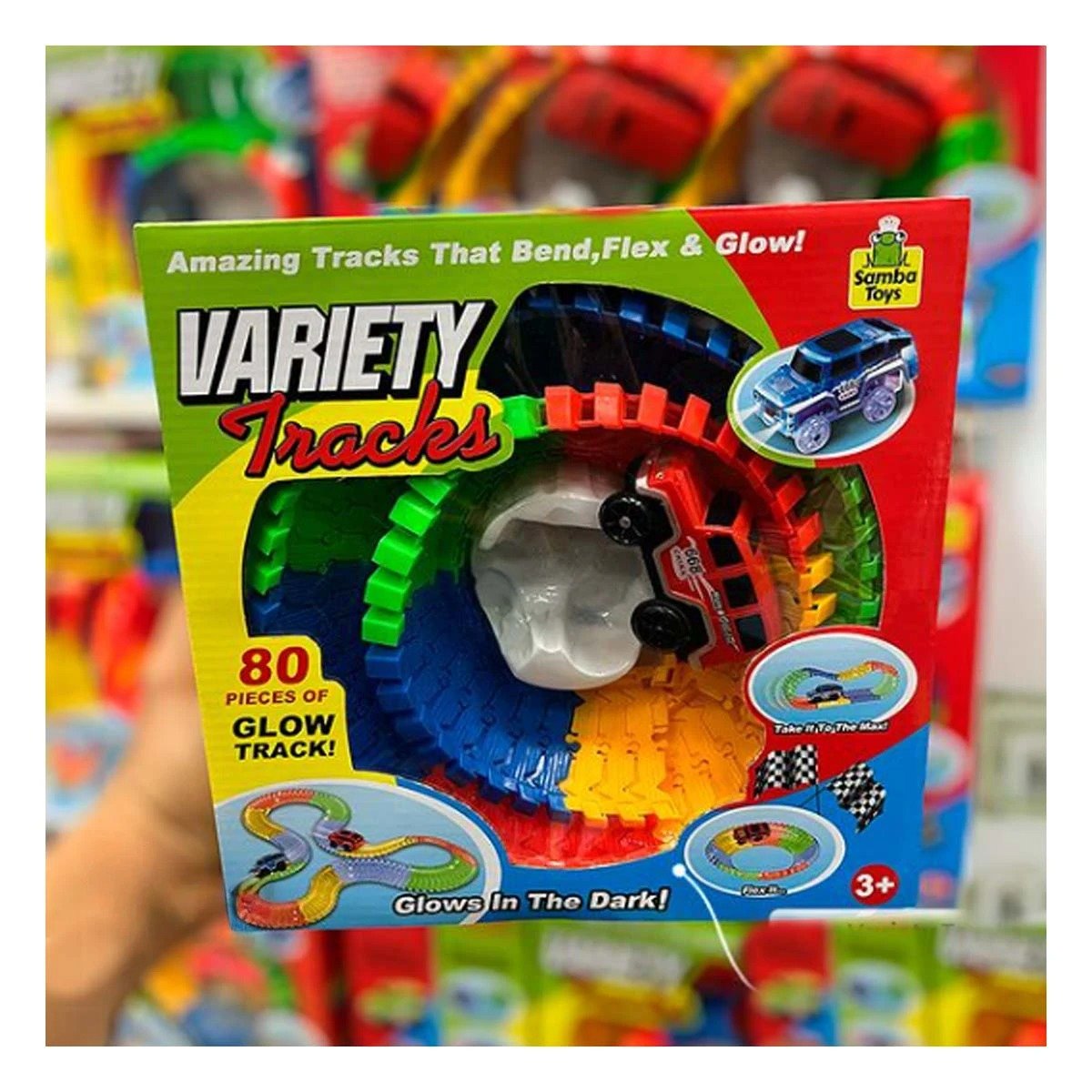 PACK4 PISTA DE COLORES CON CARRO PARA NIÑOS ALEGRE Y COLORIDO YPAPEL REGALO - 5