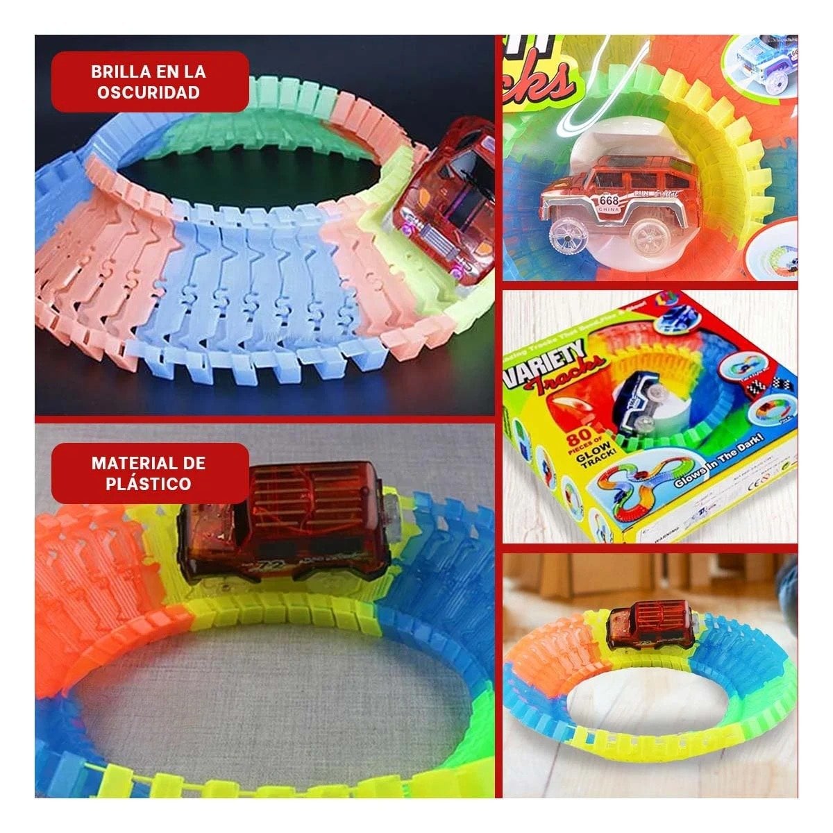 PACK12 CAMINO DE COLORES CON CARRO PARA NIÑOS DIVERTIDO Y SEGURO YPAPEL REGALO - 2