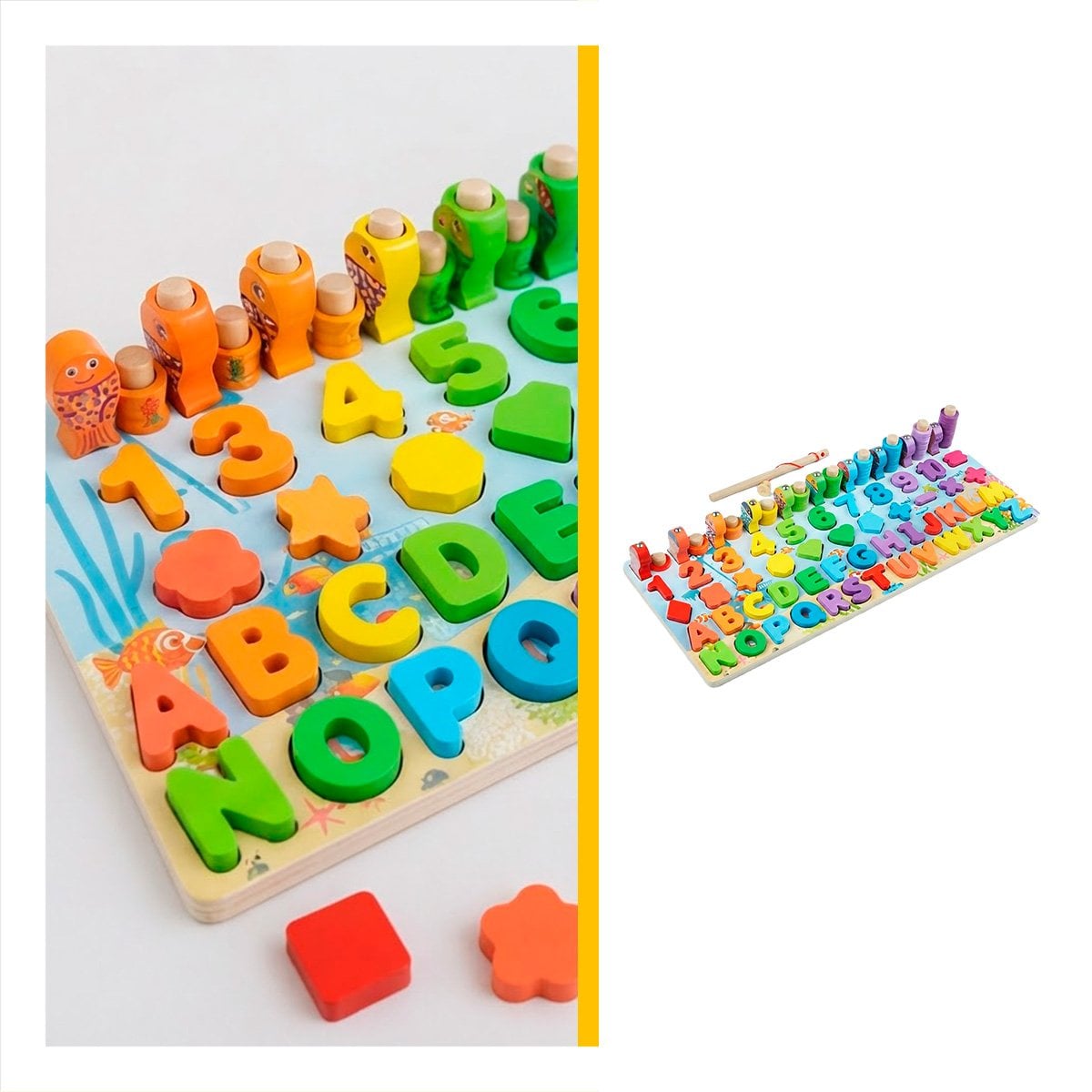 TABLERO CREATIVO CON FIGURAS PESCA PARA NIÑOS MULTICOLOR Y STICKY - 1