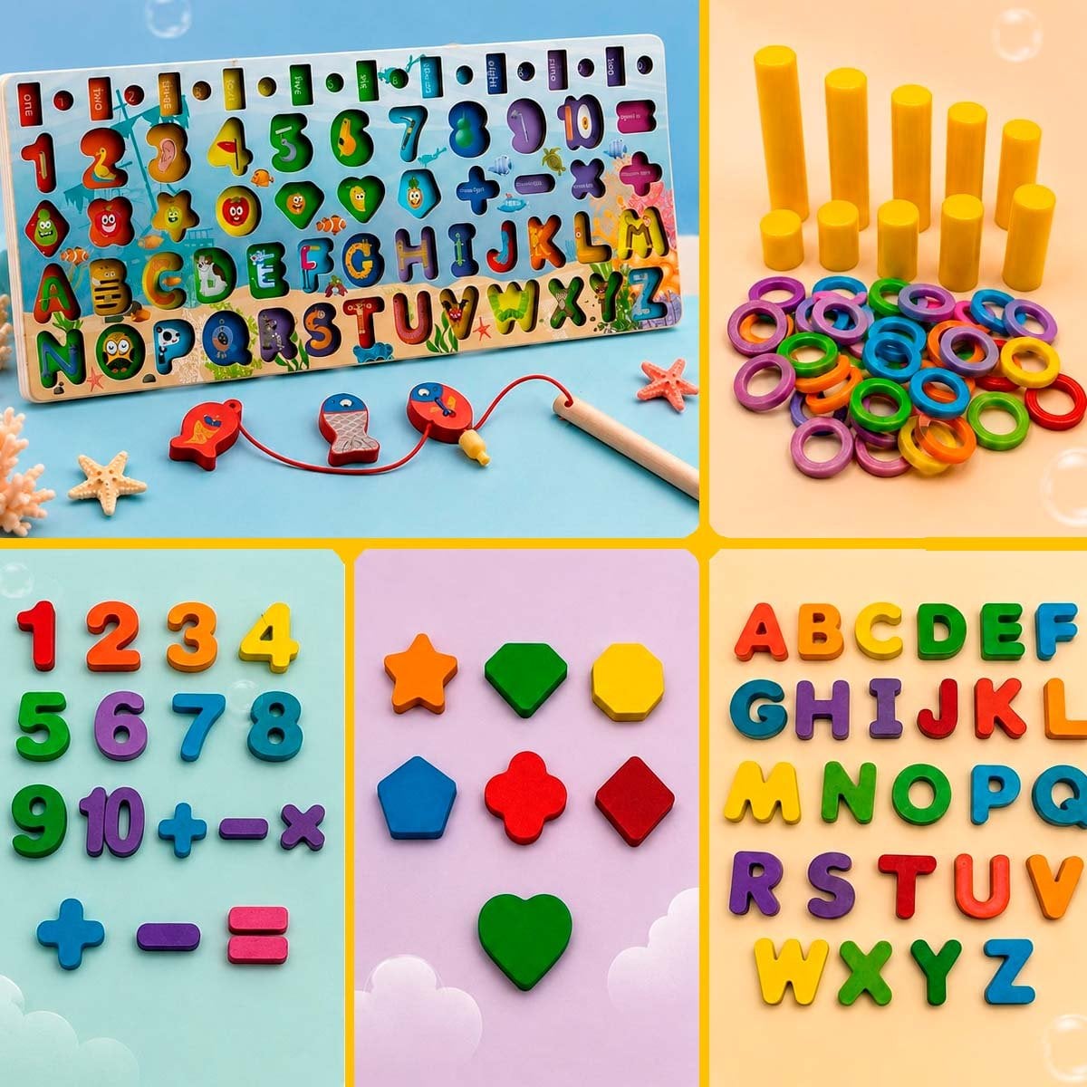 PACK2 JUEGO INFANTIL CON PIEZAS DE ENCAJE Y ROMPECABEZA PESCA - 4