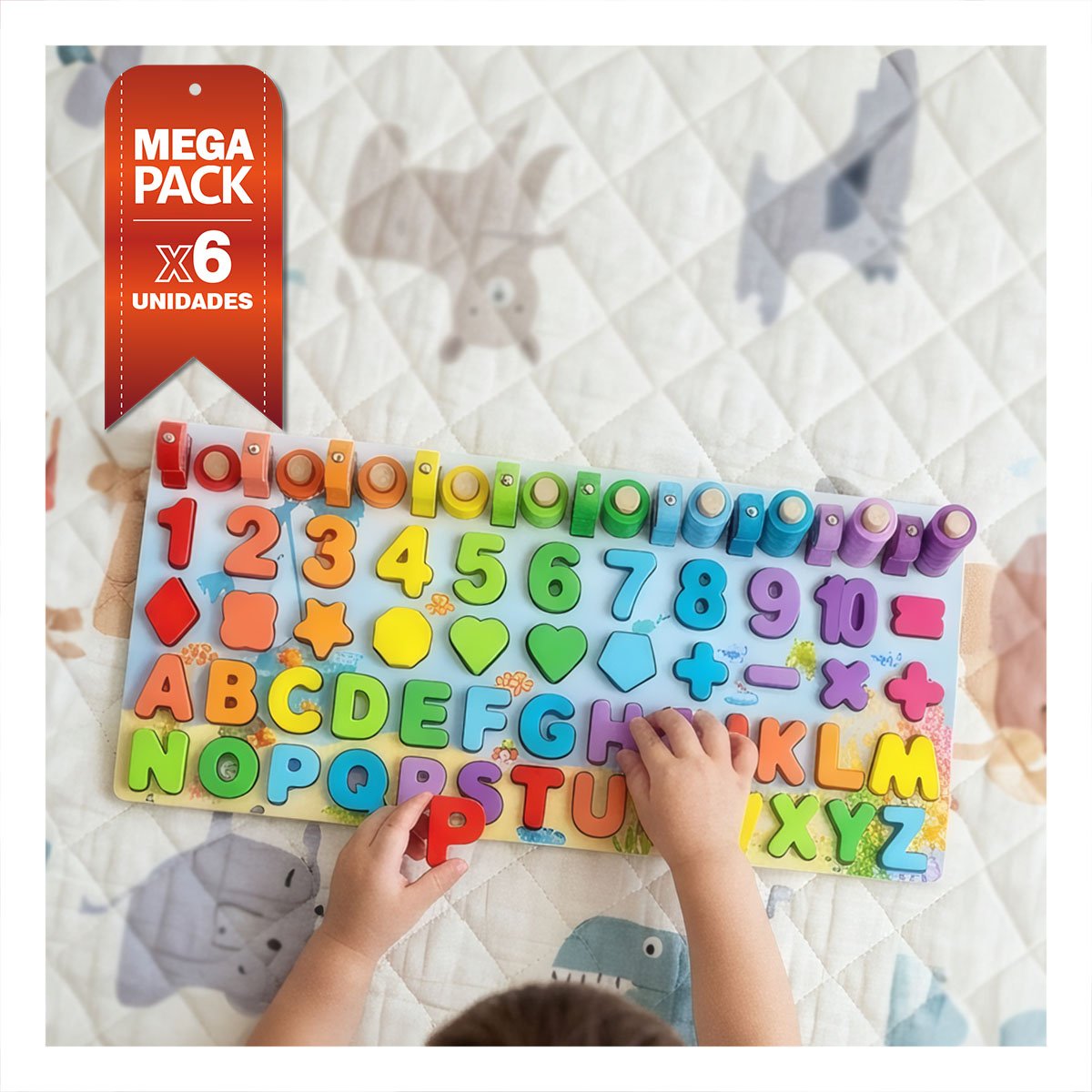 PACK6 SET CREATIVO DE APRENDIZAJE CON FIGURAS DE PESCA INFANTIL YREGALO STICKER - 1