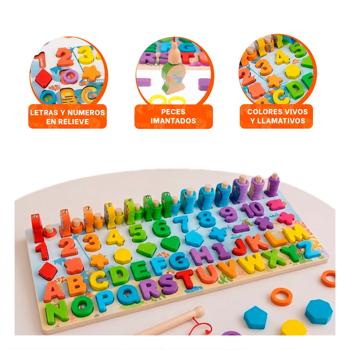 PACK6 SET CREATIVO DE APRENDIZAJE CON FIGURAS DE PESCA INFANTIL YREGALO STICKER - 4