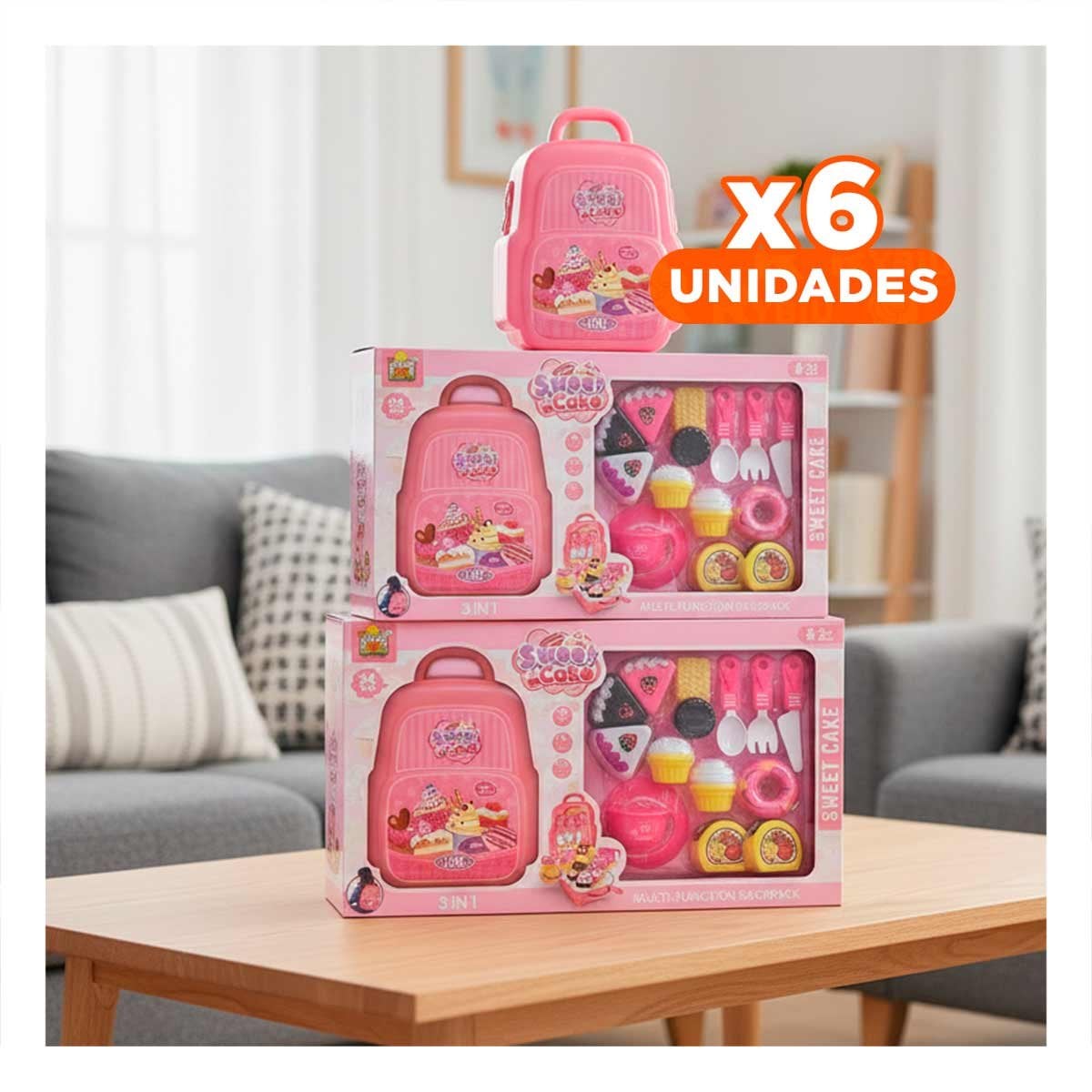 PACK6 ESTUCHE PASTELERO PARA COCINA COLOR ROSADO CON ACCESORIOS REPOSTERIA YREGALO STICKER - 1
