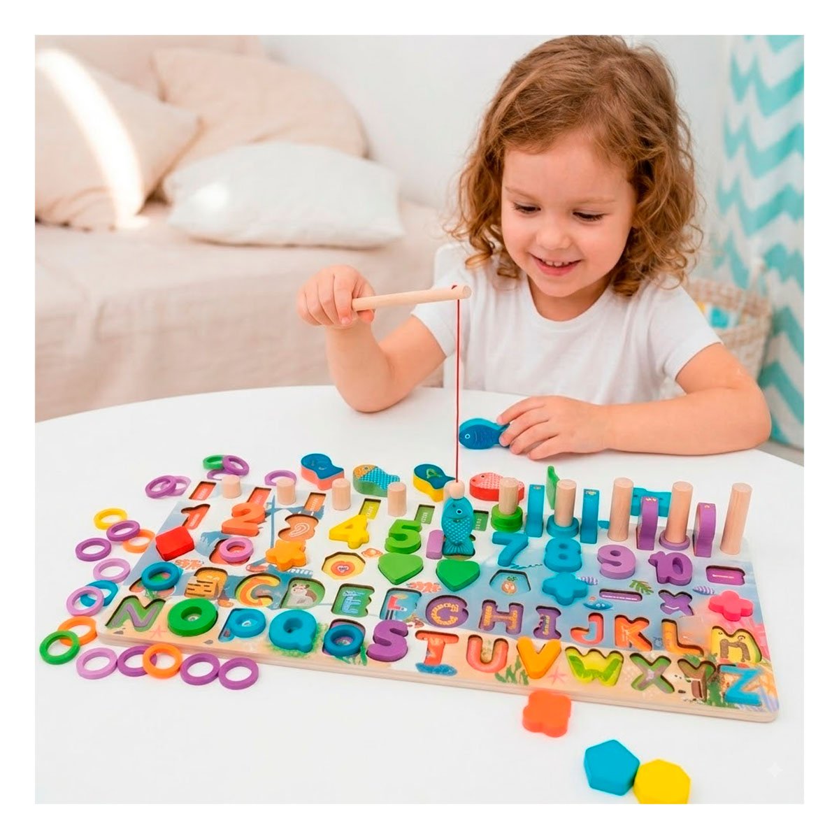 PACK4 SET DIDACTICO CON PIEZAS DE PESCA MULTICOLOR PARA NIÑOS YREGALO STICKER - 2