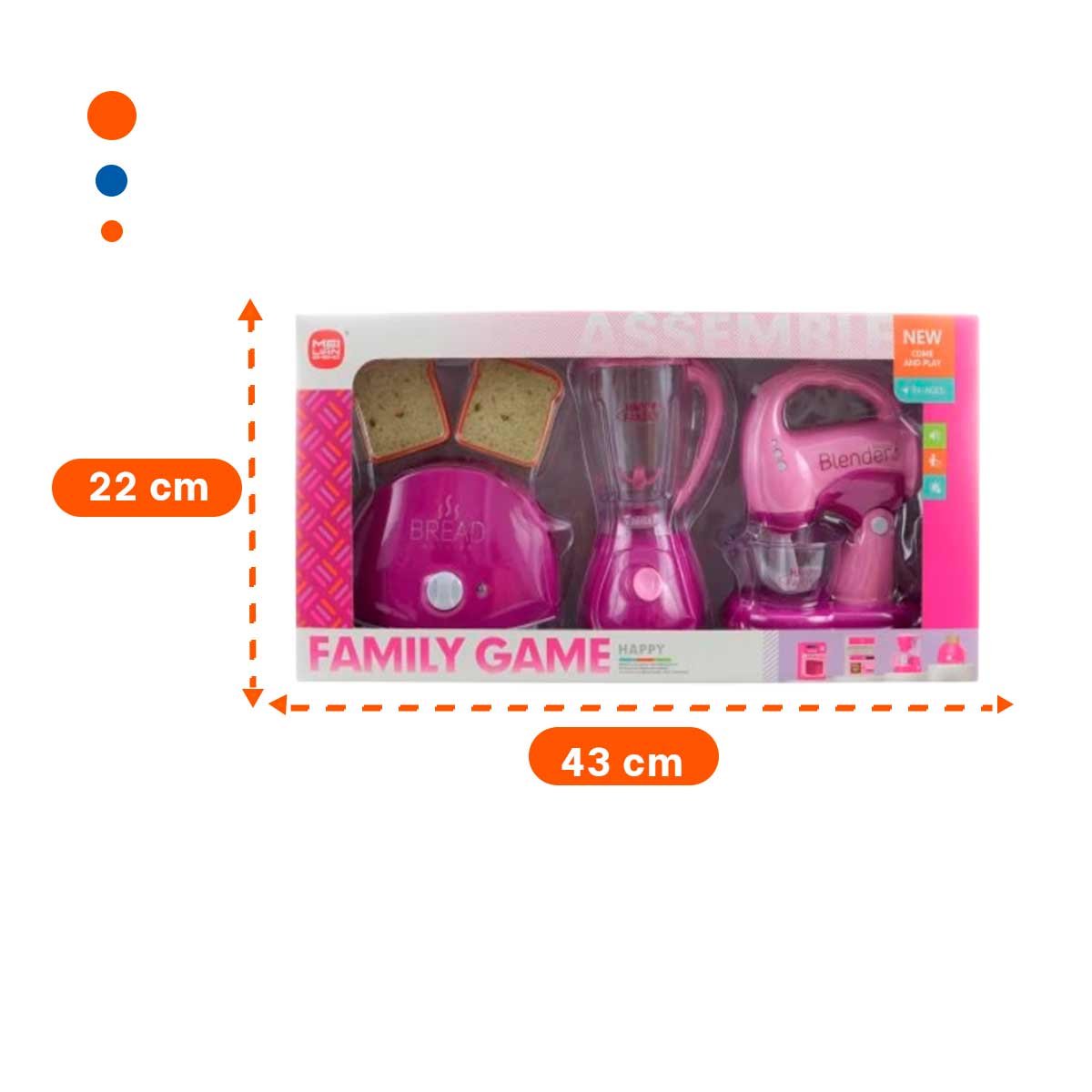 PACK2 EQUIPO ELECTRODOMESTICOS COCINA ROSADO CON TOSTADORA LICUADORA Y BATIDORA YPAPEL REGALO - 4