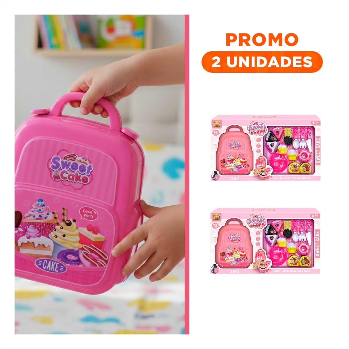 PACK2 MALETIN PASTELERO DE COCINA HOGAR PARA REPOSTERIA EN COLOR ROSADO PRACTICO - 1