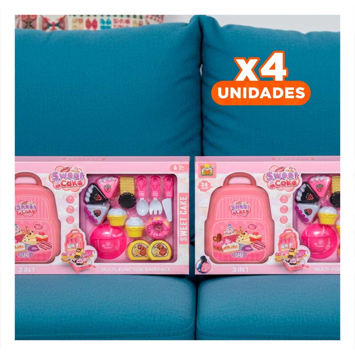 PACK4 MALETIN PASTELERO PARA COCINA HOGAR EN COLOR ROSADO CON ACCESORIOS REPOSTERIA - 1
