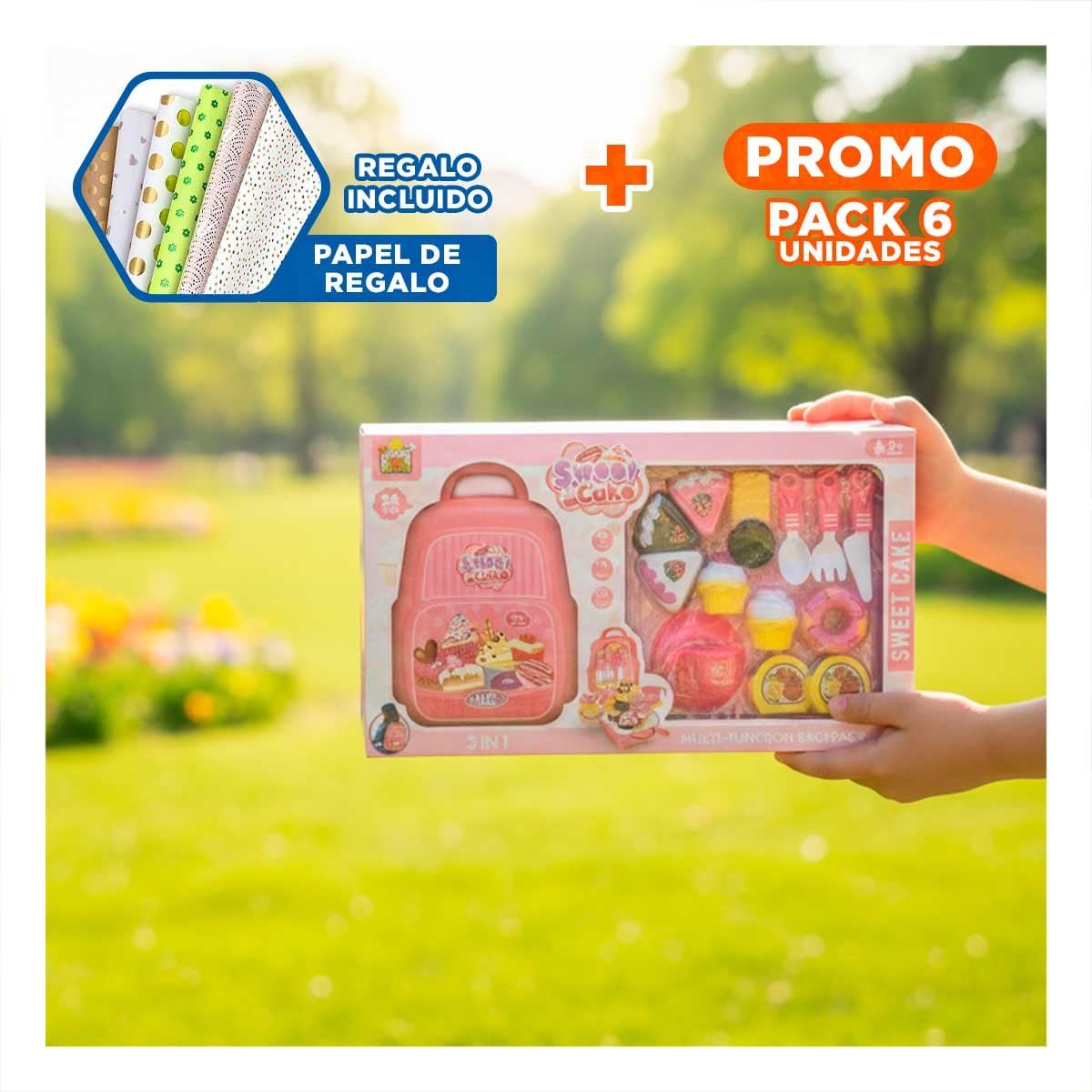 PACK6 ESTUCHE PASTELERO DE COCINA PARA REPOSTERIA HOGAR EN COLOR ROSADO YPAPEL REGALO - 1