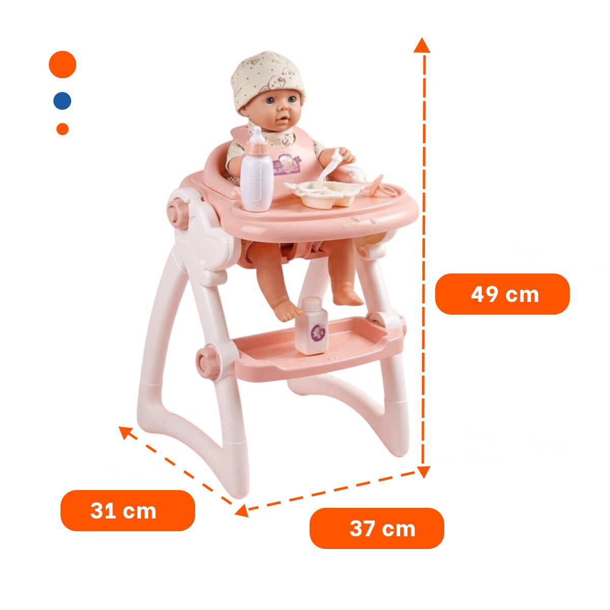 PACK2 SOPORTE DE COMER Y JUGUETE PARA RUTINAS DE JUEGO EN ROSADO 37X31X49CM YREGALO STICKER - 4