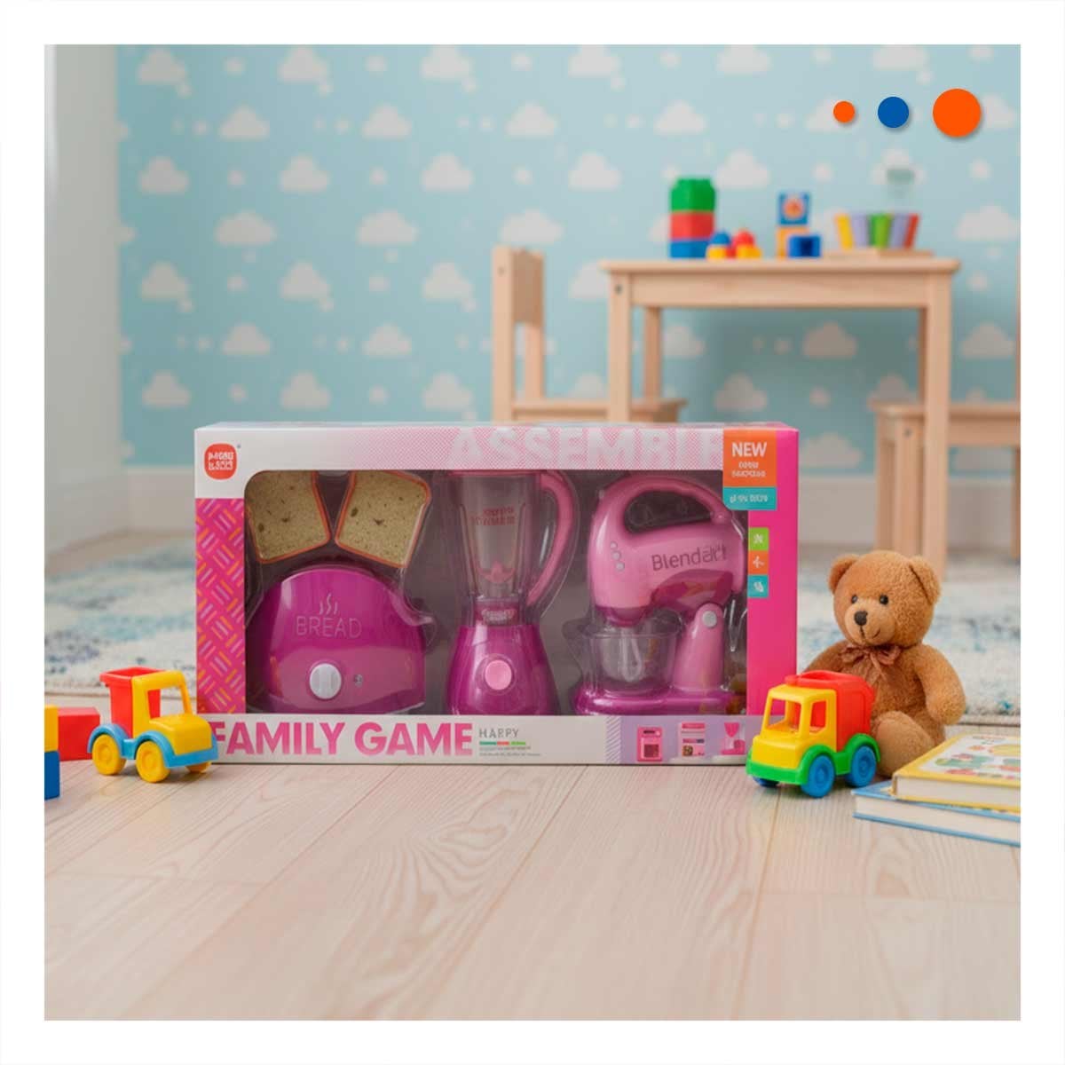 OPCION ELECTRODOMESTICOS COCINA ROSADO CON TOSTADORA LICUADORA Y BATIDORA HOGAR - 2