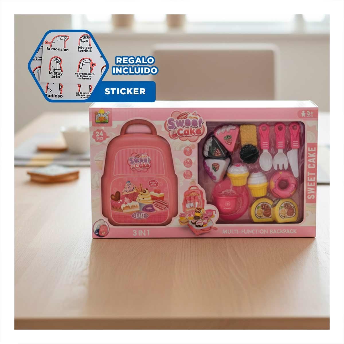 SET PASTELERO DE COCINA PARA REPOSTERIA HOGAR EN COLOR ROSADO YREGALO STICKER - 1