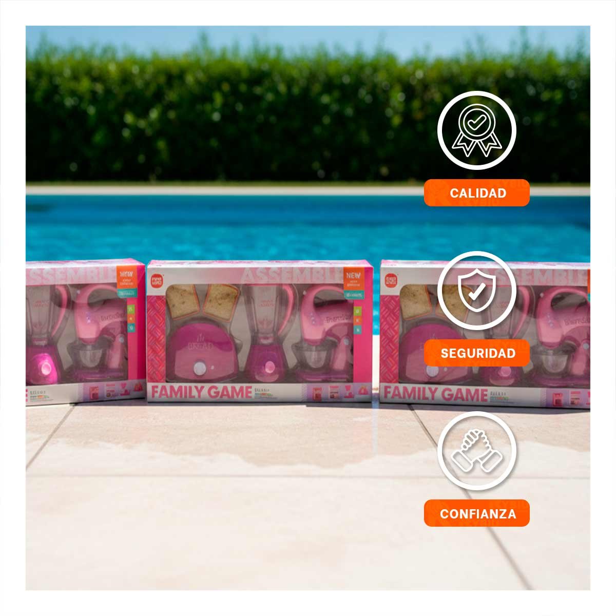 PACK6 SOLUCION HOGAR ELECTRODOMESTICOS COCINA ROSADO CON TOSTADORA LICUADORA Y BATIDORA - 5