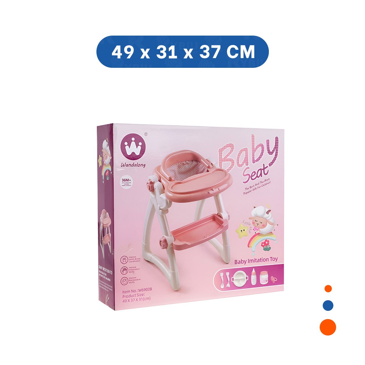 PACK2 SOPORTE DE COMER PARA JUGUETE BEBE ROSADO DE USO FACIL Y SEGURO 37X31X49CM - 4