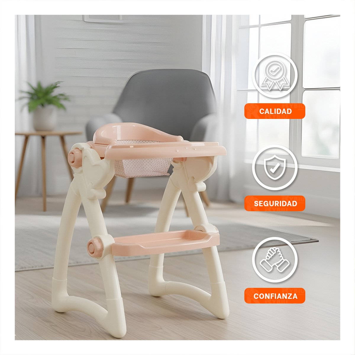ASIENTO PARA JUGUETE BEBE ROSADO PARA JUEGO SIMBOLICO EN CASA 37X31X49CM YLIGAS REGALO - 2