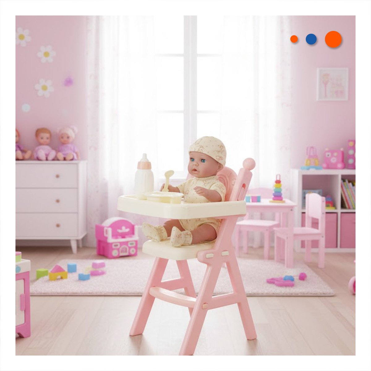 ASIENTO INFANTIL DE COMER Y JUGUETE PARA RUTINA DE JUEGO EN ROSADO 25X25X49CM YPAPEL REGALO - 2