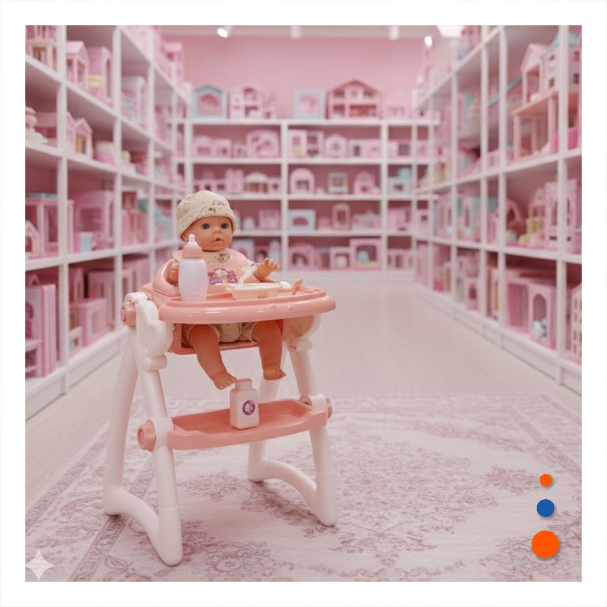 ASIENTO DE COMER Y JUGUETE BEBE PARA JUEGO DIARIO EN COLOR ROSADO 37X31X49CM YPAPEL REGALO - 2