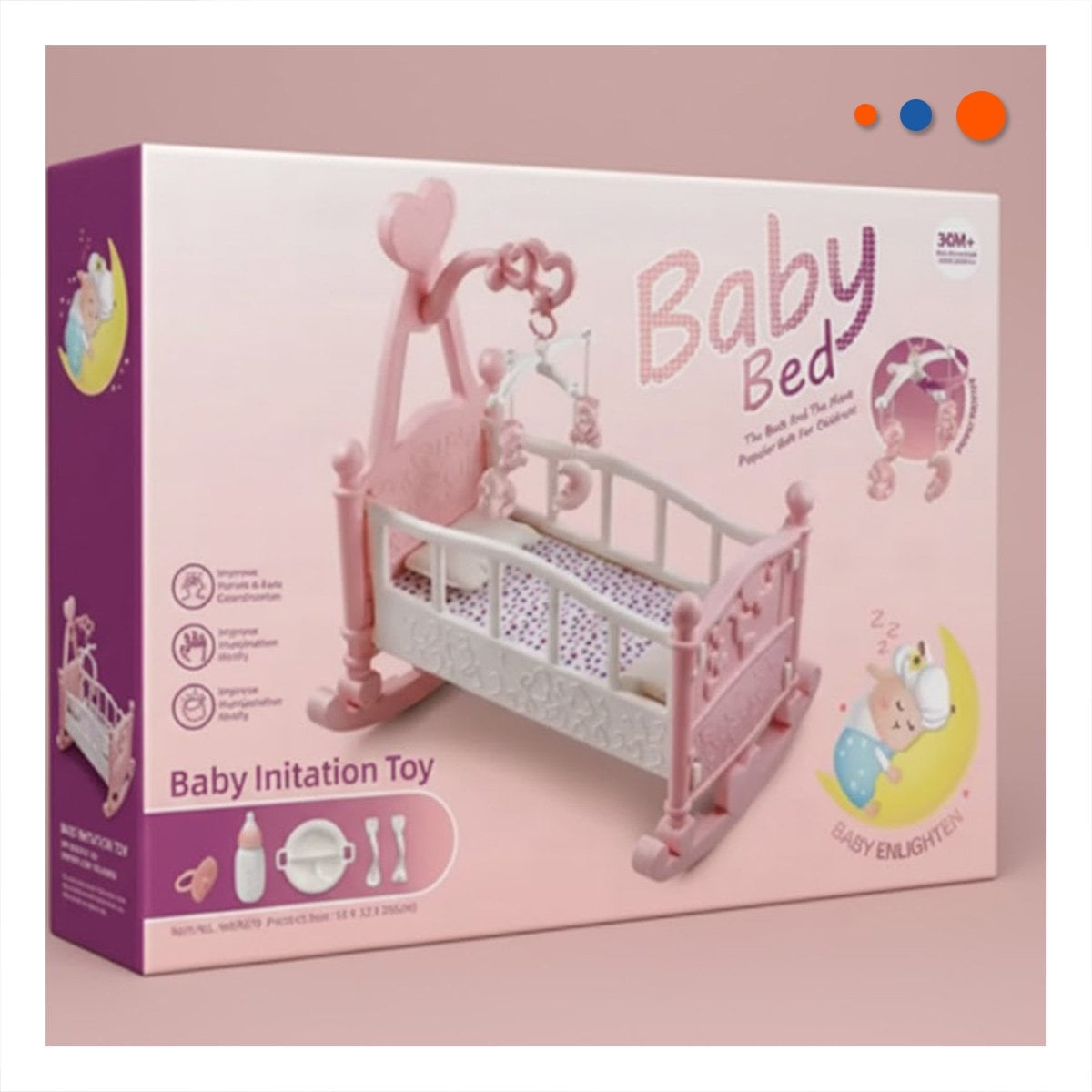 PACK2 MUEBLE MECEDORA PARA JUEGO PARA USO DIARIO EN HOGAR ROSADO 32X53X59CM YPAPEL REGALO - 2