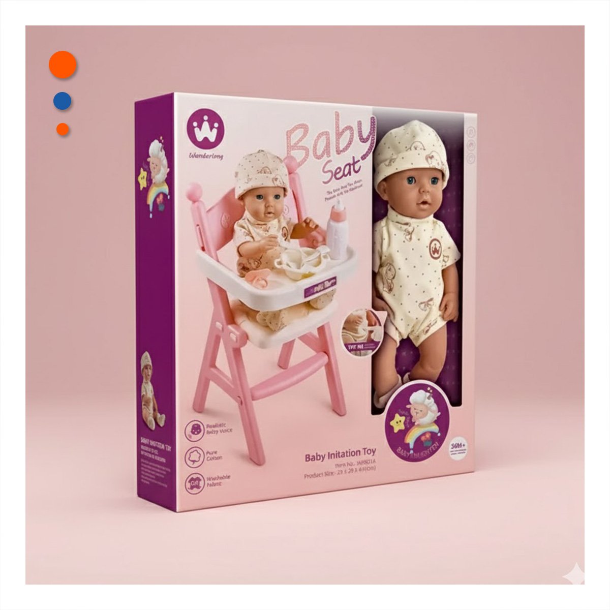PACK2 ACCESORIO DE USO INFANTIL CON JUGUETE PARA COMER EN ROSADO 25X25X49CM YREGALO STICKER - 3
