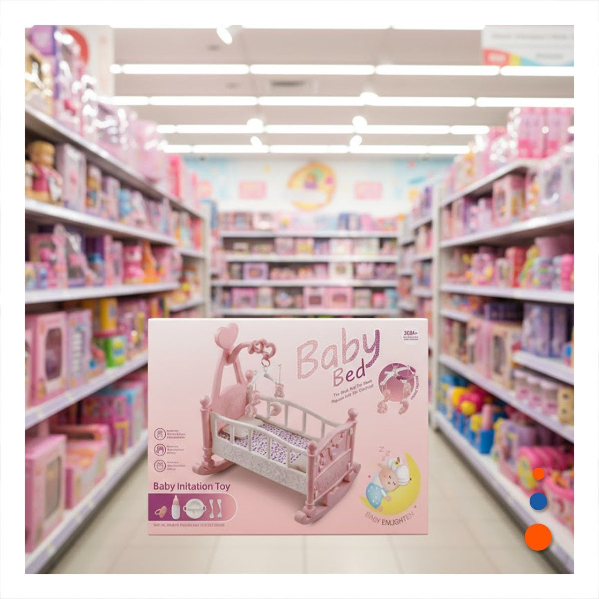 PACK2 MUEBLE MECEDORA PARA JUEGO INFANTIL PARA CUIDADO ROSADO 32X53X59CM YREGALO STICKER - 3