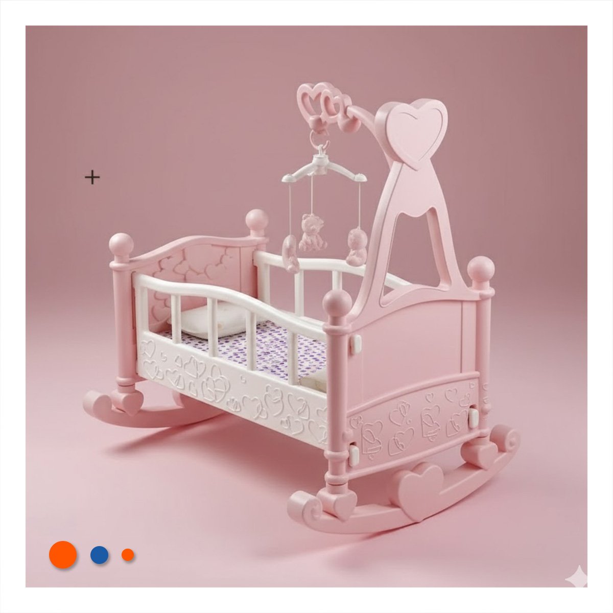 CAMA MECEDORA PARA JUEGO INFANTIL PARA RUTINA DIARIA ROSADO 32X53X59CM YSTICKY - 3
