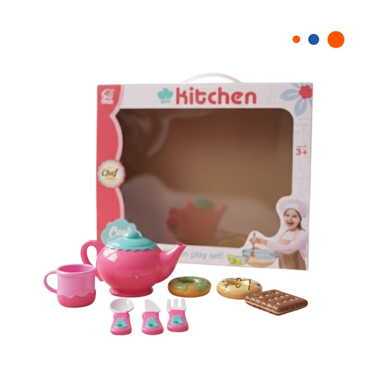 PACK2 ESTETICA DONUS Y GALLETAS CON MENAJE ROSADO PARA DECORACION COCINA YREGALO STICKER - 2